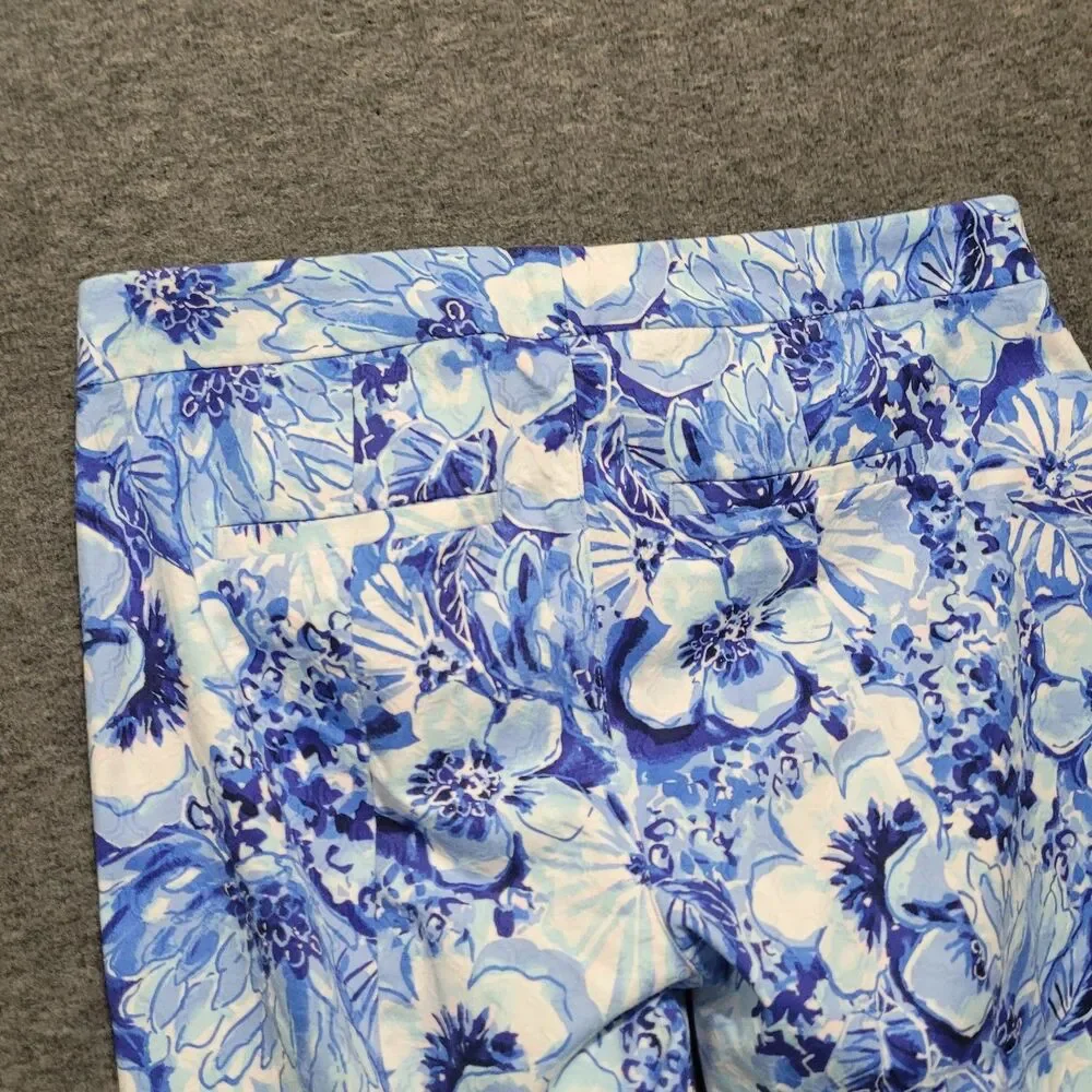 Lilly Pulitzer 8 pants Kelly Skinny Ankle Coastal Blue Catch n Keep blue flower